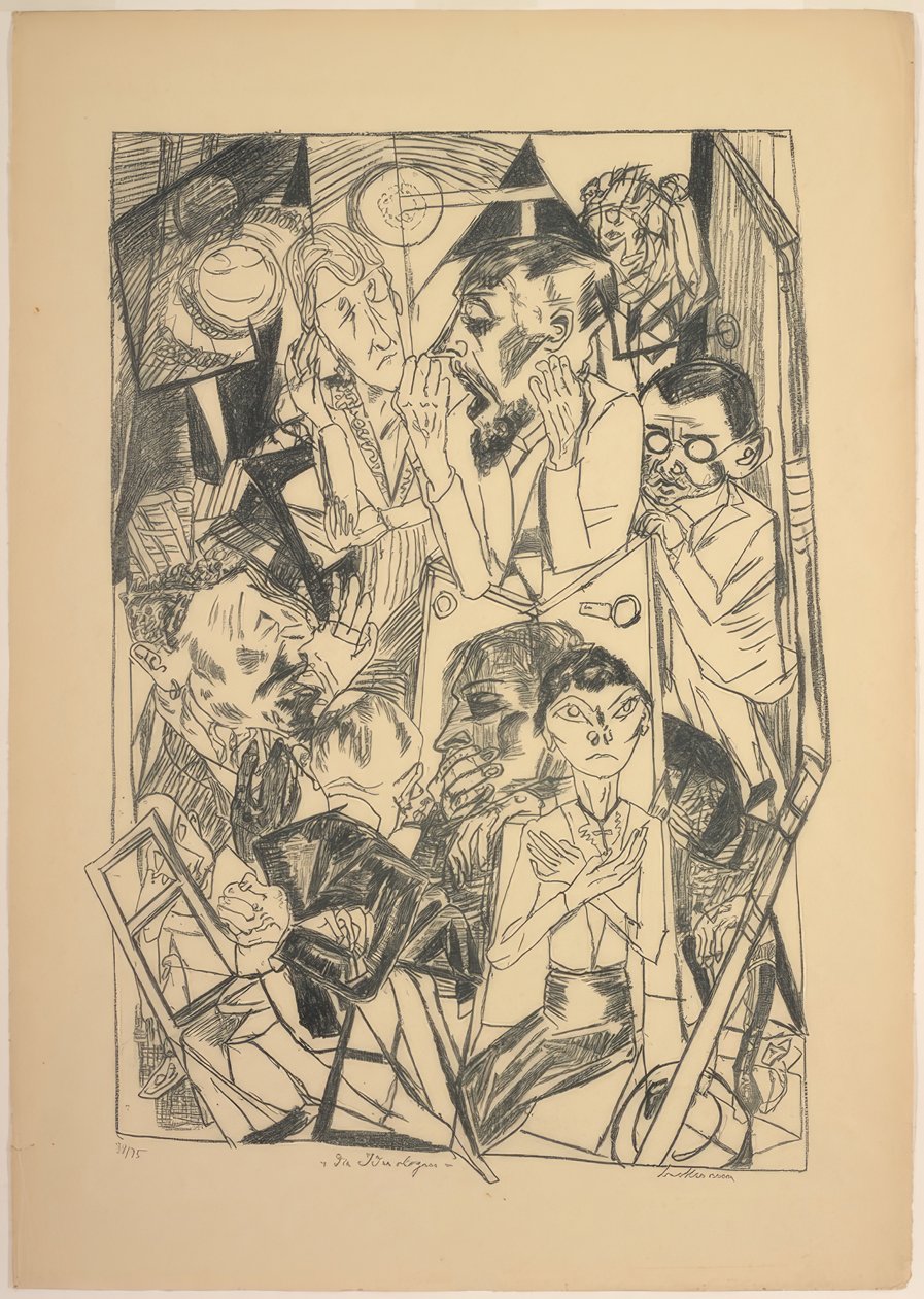 Ideologues, deska šest z Die Hölle od Max Beckmann