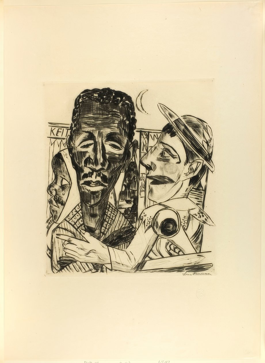 Černoch, deska šest z Jahrmarktu od Max Beckmann