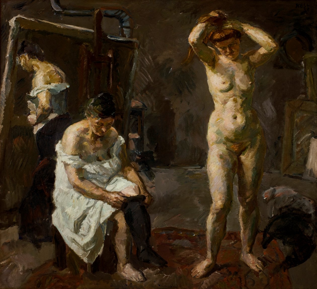 Tři ženy ve studiu od Max Beckmann