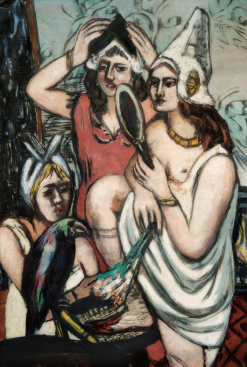Před kostýmní párty (tři ženy) od Max Beckmann