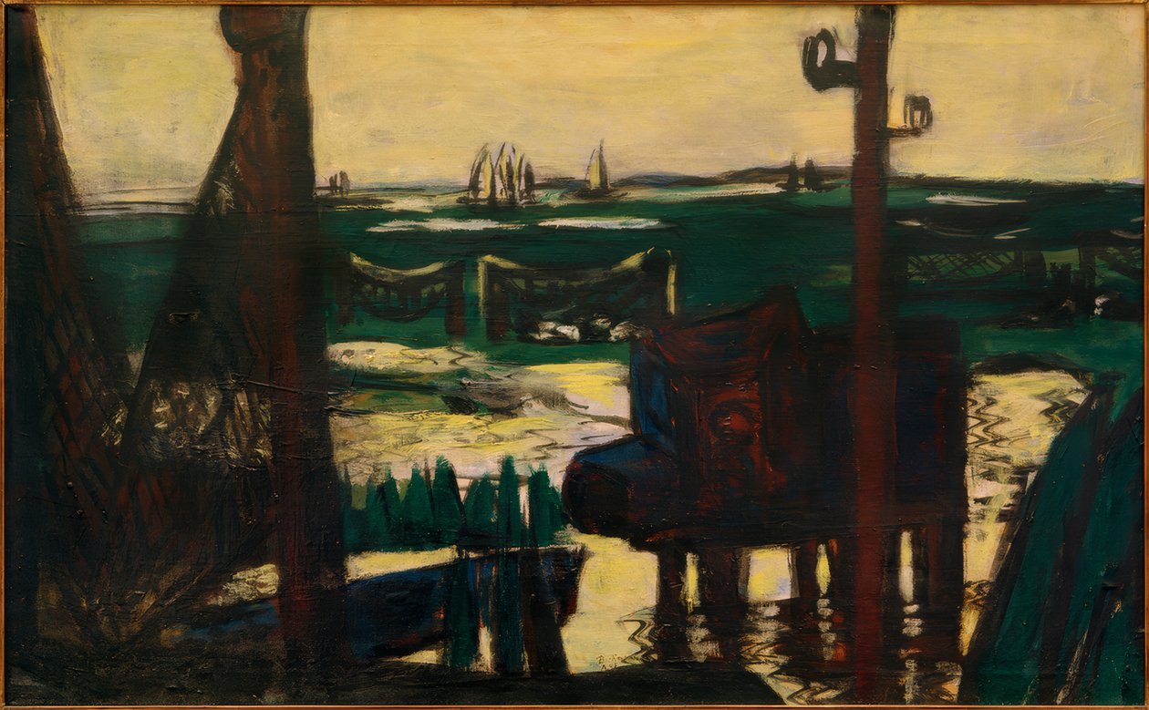Wadden Sea zelené a černé a žluté od Max Beckmann