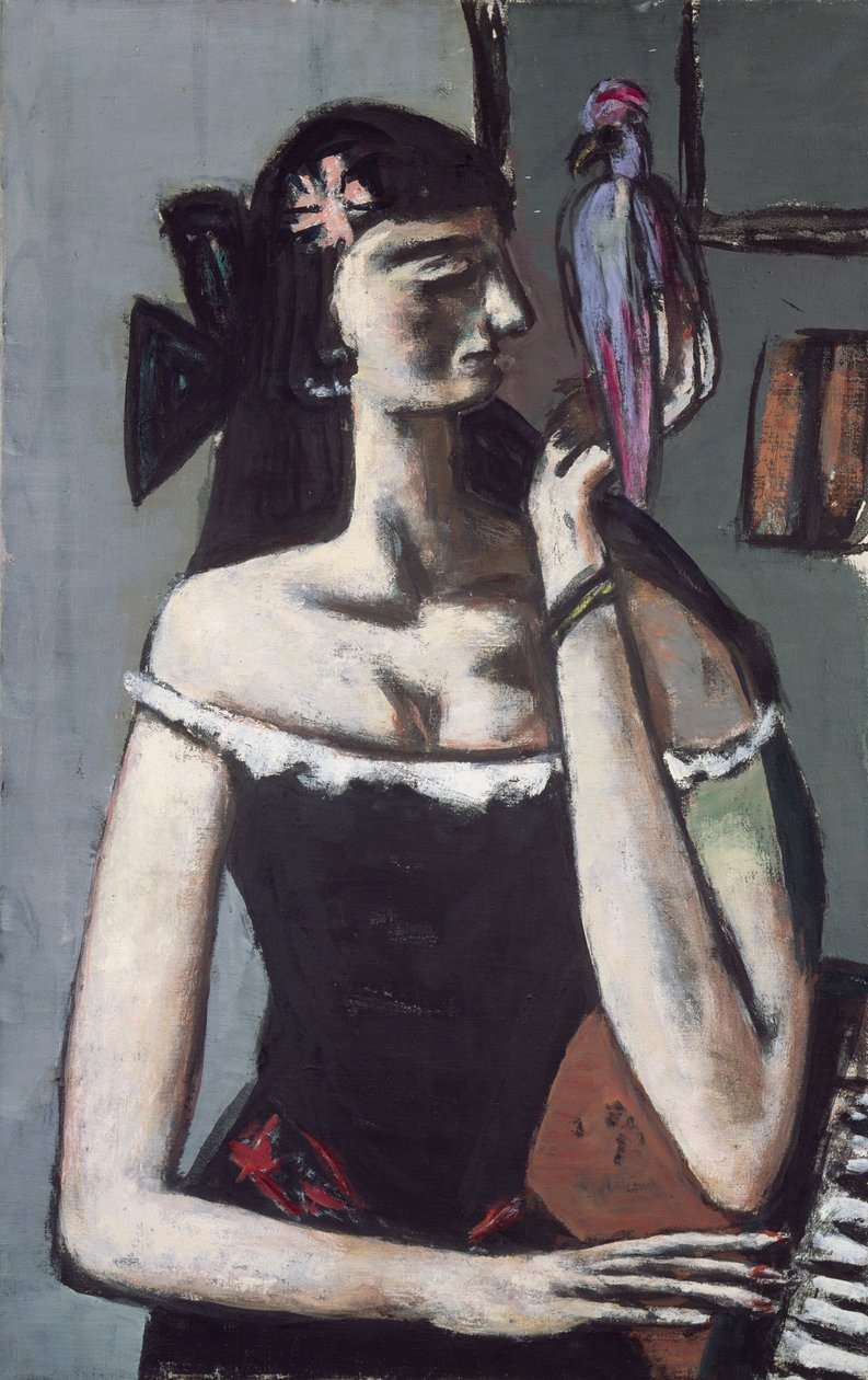 Žena s papouškem od Max Beckmann