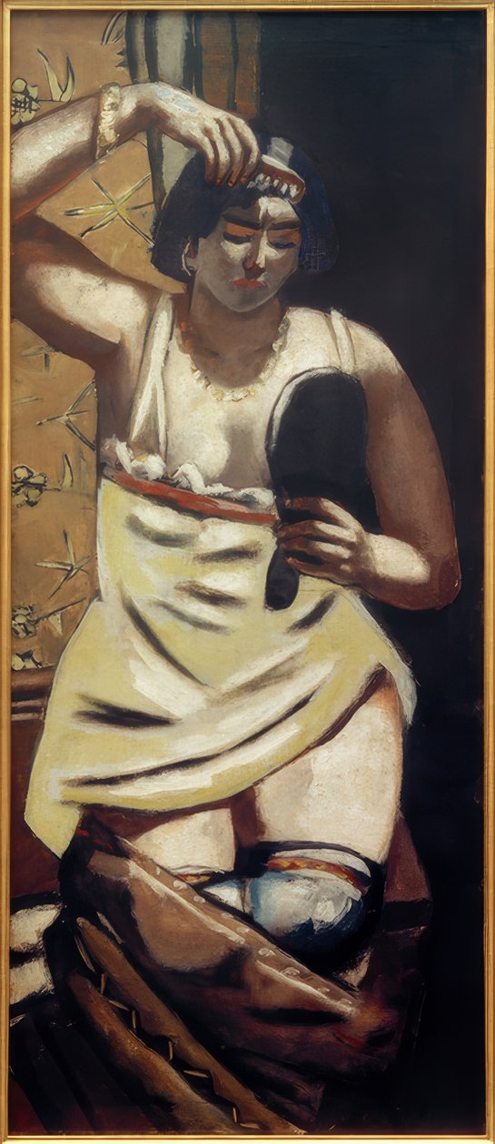 Cikánka, nahá se zrcadlem od Max Beckmann