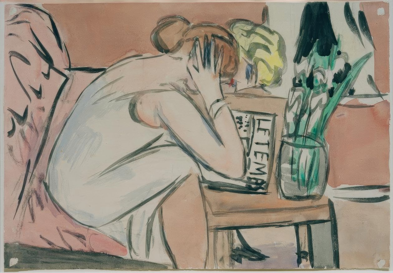 Dvě dívky čtou od Max Beckmann
