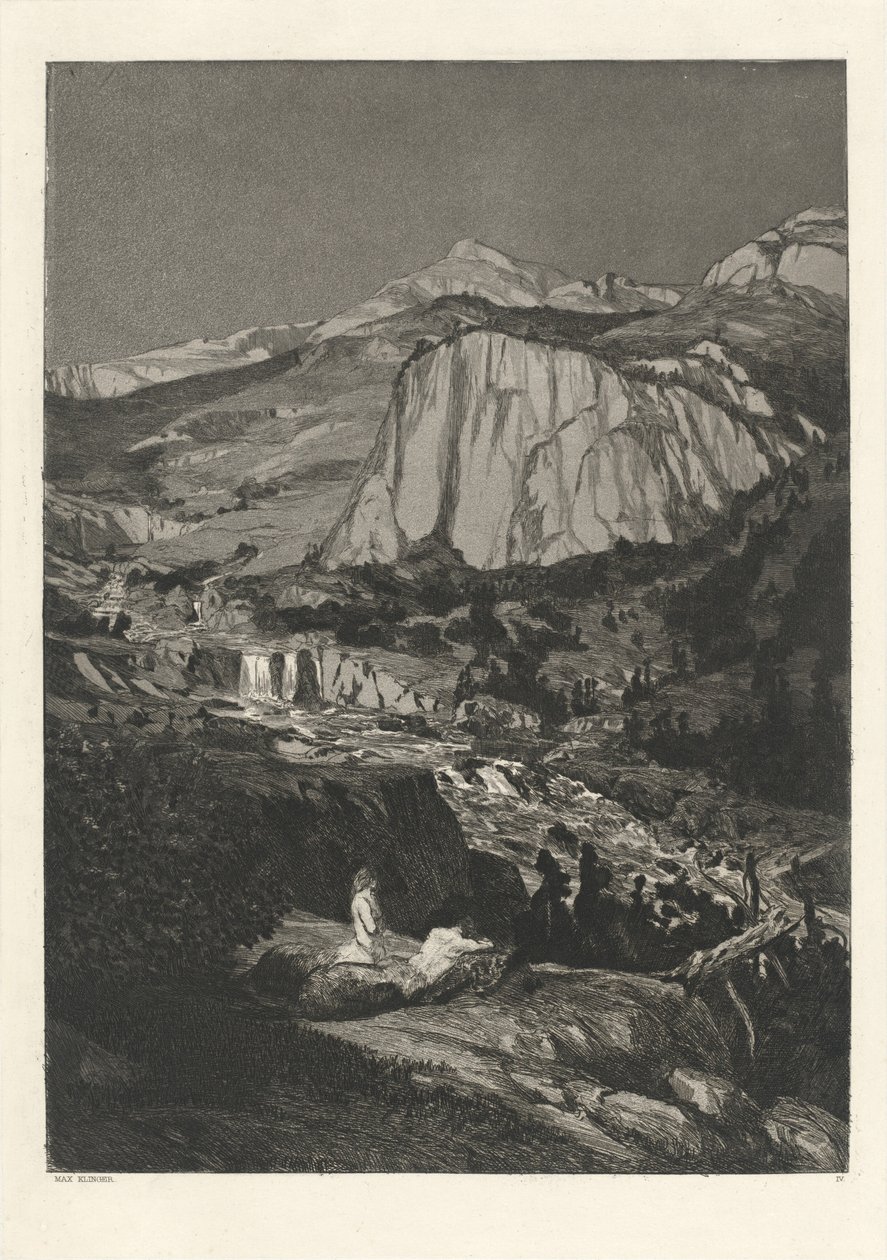 Měsíčná noc Mondnacht: pl. 4, vydáno 1881. od Max Klinger