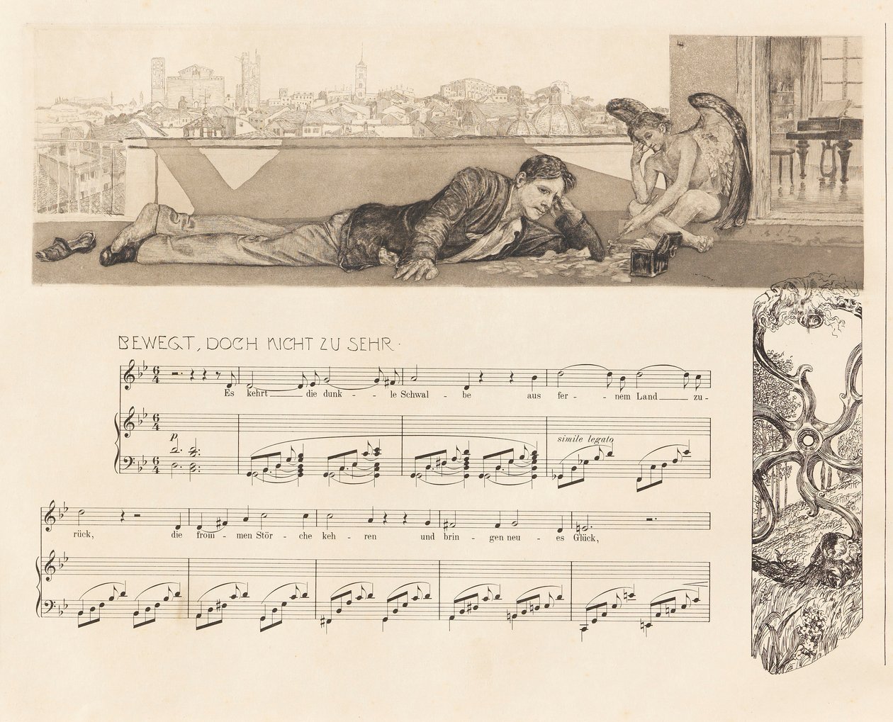 Opus XII, Brahmsova fantazie, 1894. od Max Klinger
