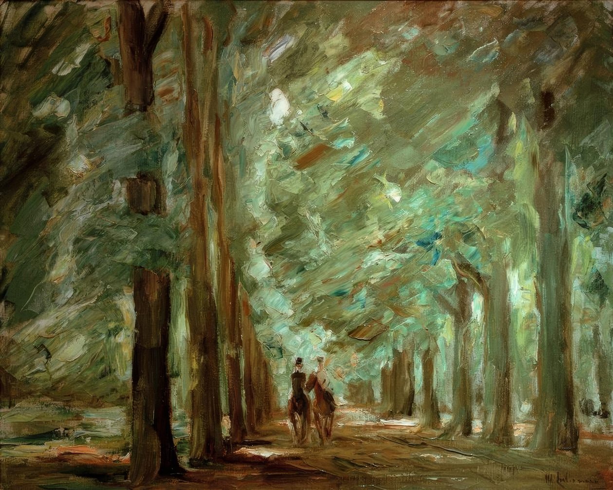 Avenue v Sacrow se dvěma jezdci od Max Liebermann