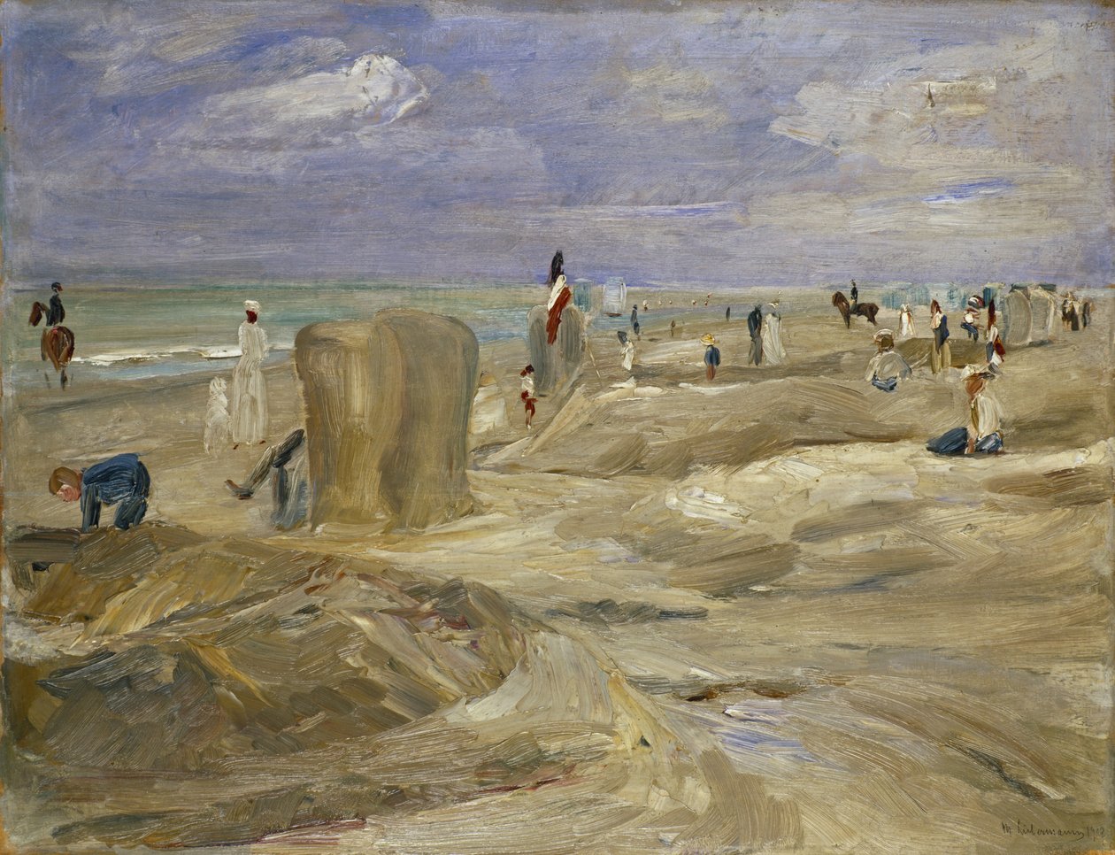 Pláž v Noordwijku od Max Liebermann