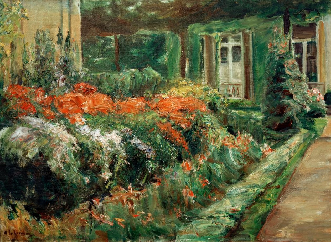 Květinové keře u zahradního domku na východ od Max Liebermann