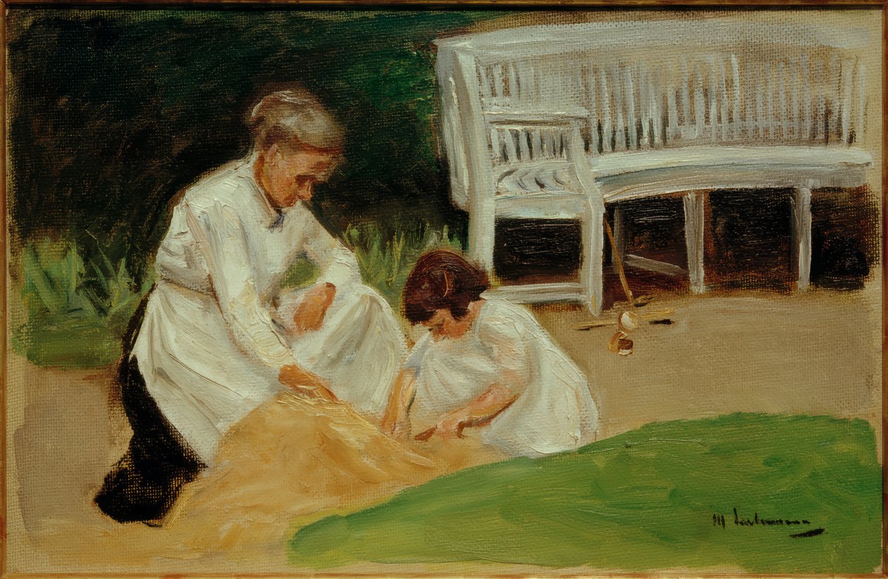 Hraje si vnučka s chůvou od Max Liebermann