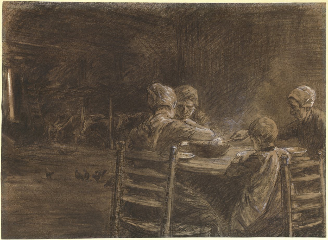Východofríští rolníci jedí večeři od Max Liebermann