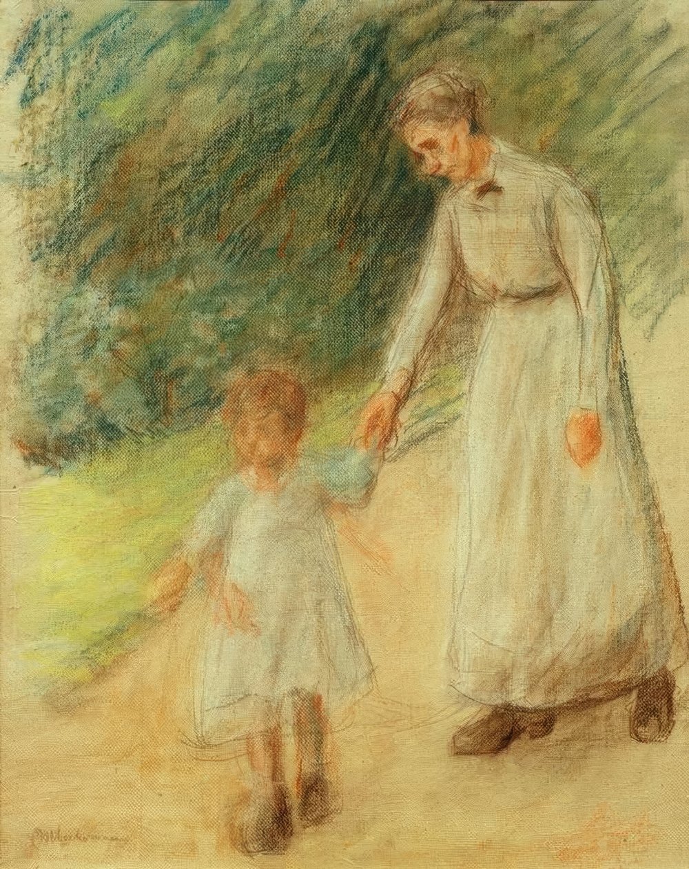 Vnučka s chůvou od Max Liebermann