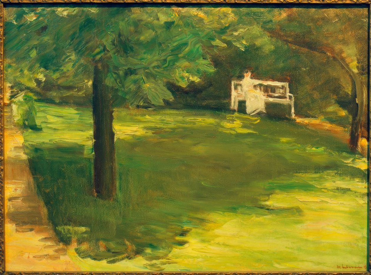 Zahradní lavička pod kaštanem v zahradě Wannsee od Max Liebermann