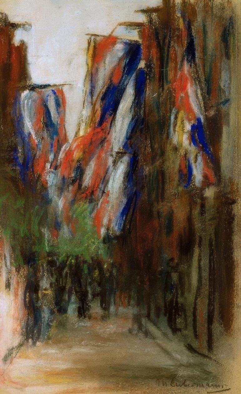 Holandská ulice s vlajkami od Max Liebermann