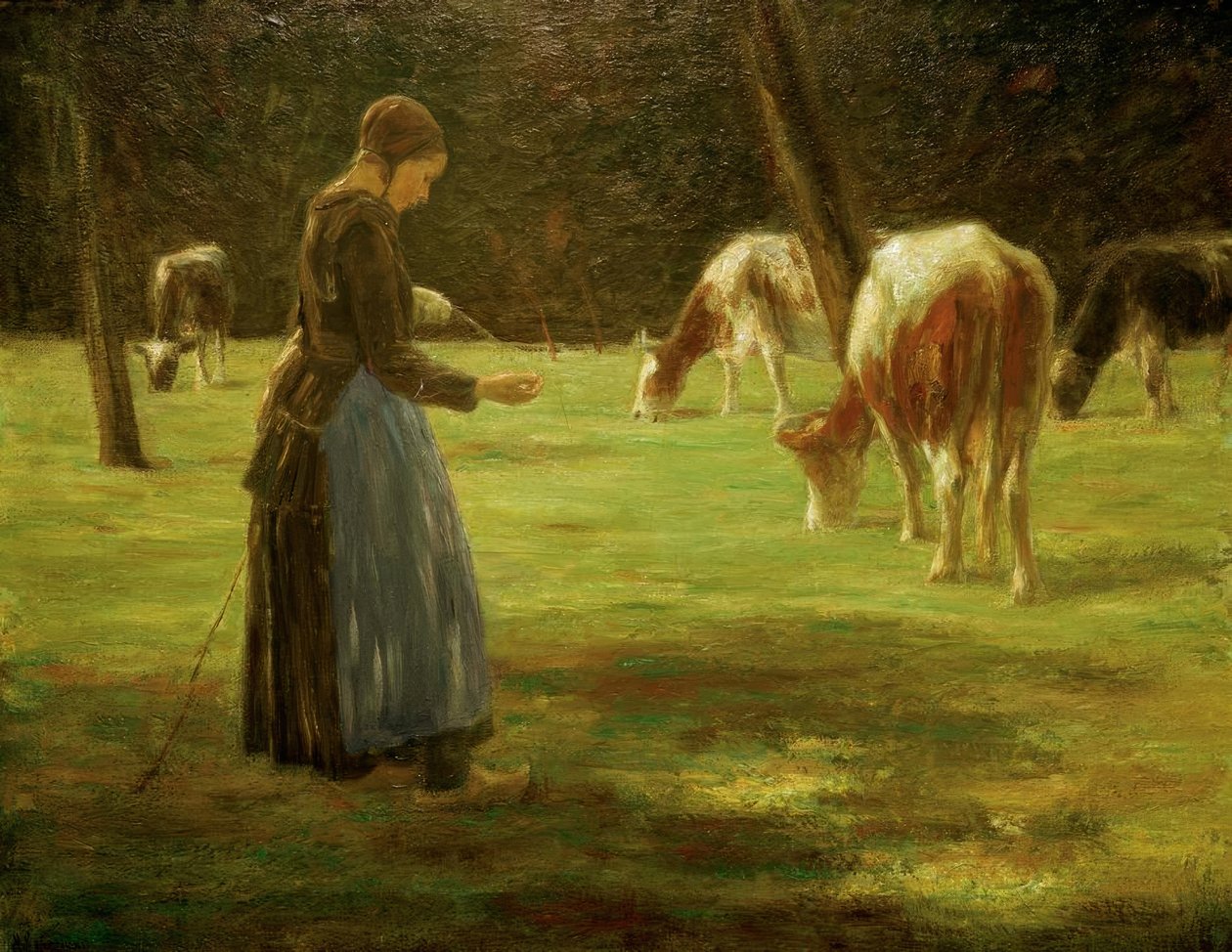 Kuhhirtin od Max Liebermann