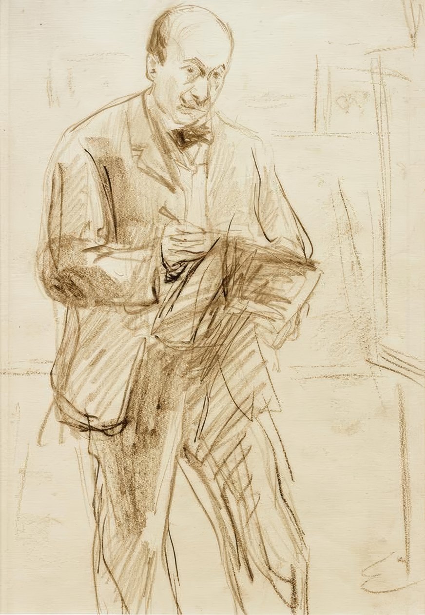 Max Liebermann / autoportrét, kresba od Max Liebermann