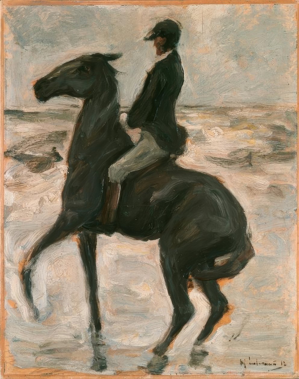 Jezdec vlevo na pláži od Max Liebermann