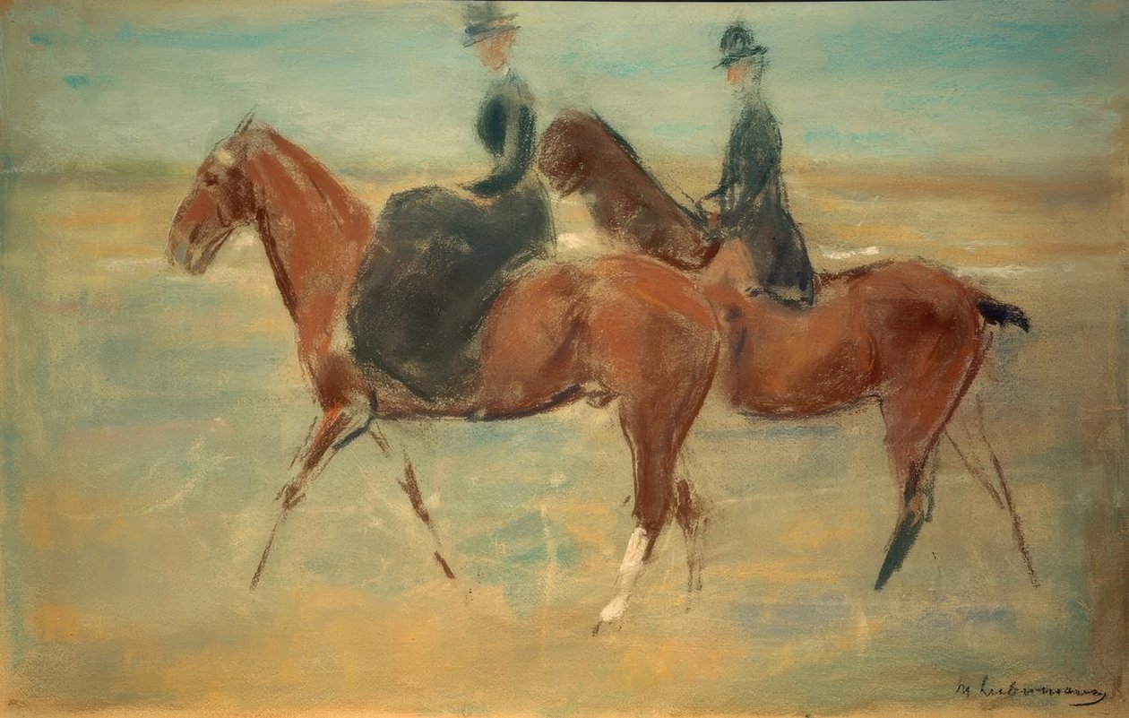 Jezdec na koni a jezdec u moře od Max Liebermann