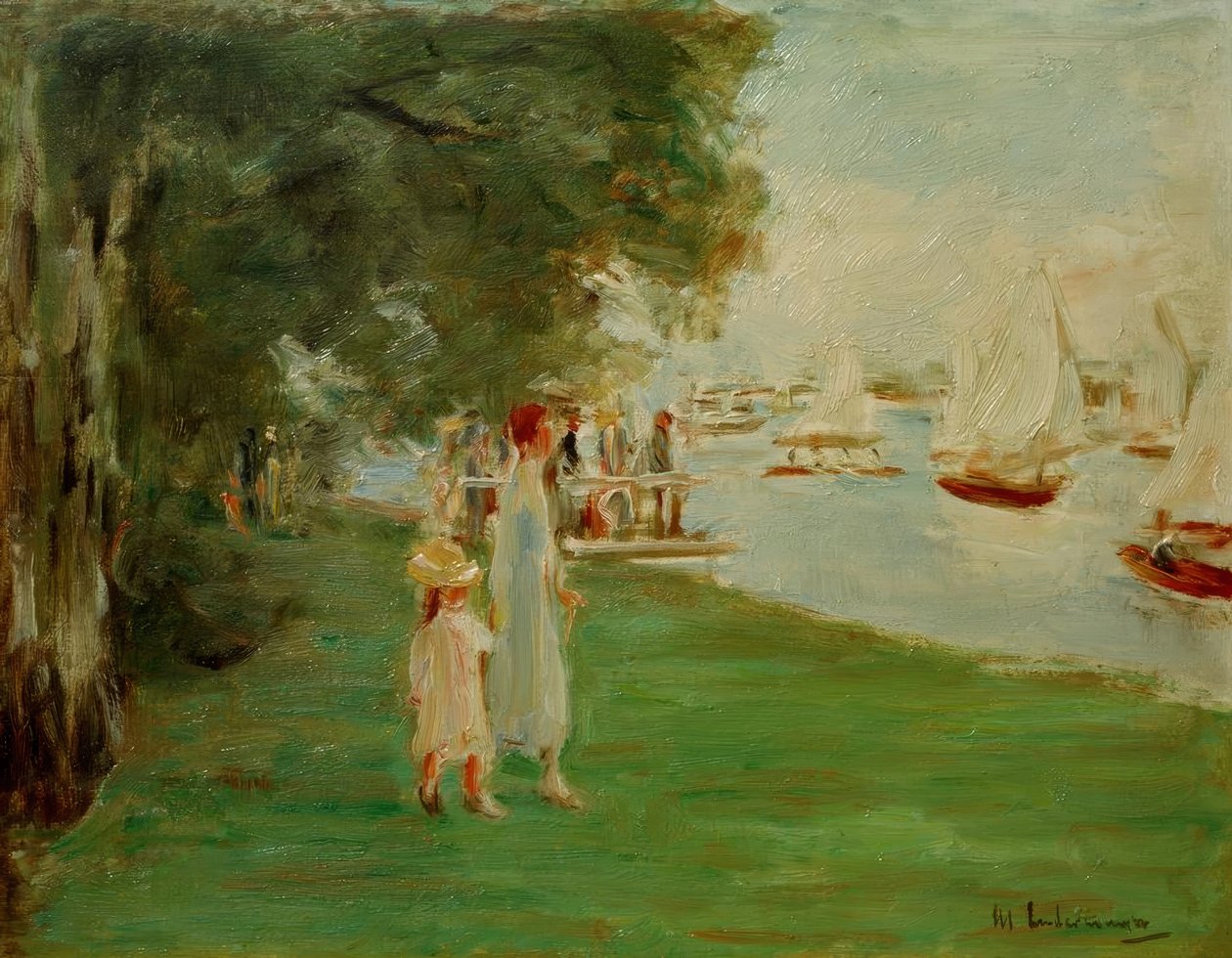 Chodci na břehu Wannsee od Max Liebermann