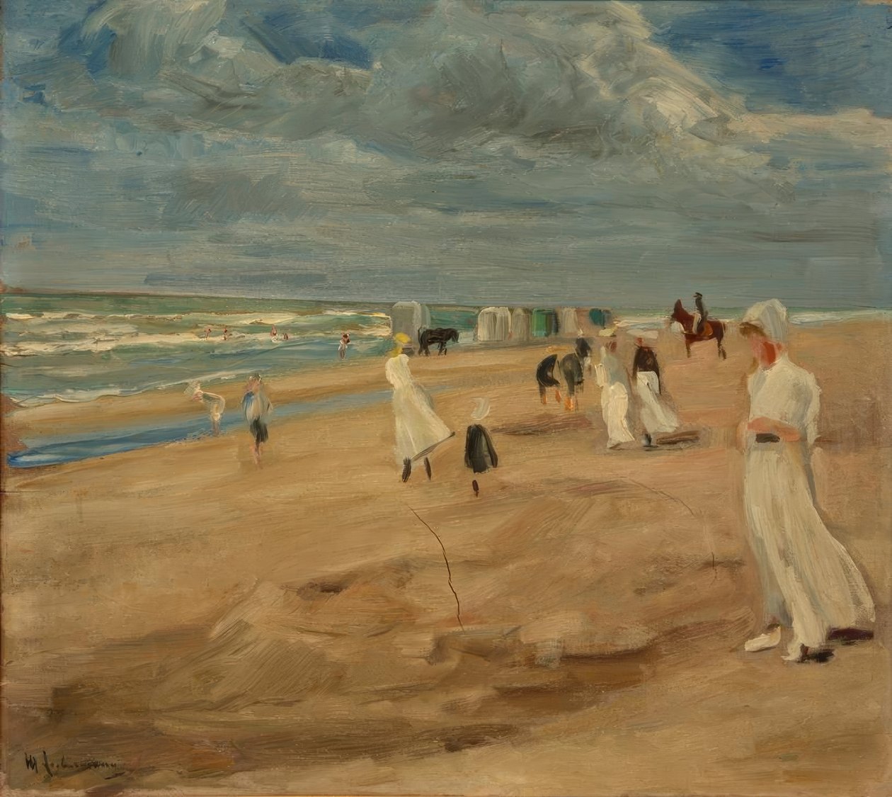 Pláž v Noordwijku od Max Liebermann