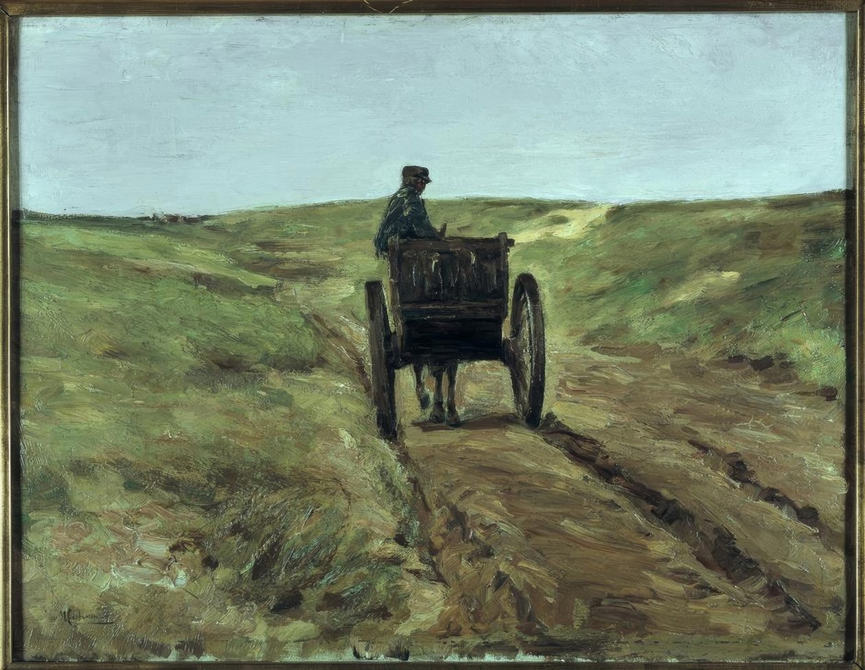 Auto v dunách poblíž Katwijk od Max Liebermann