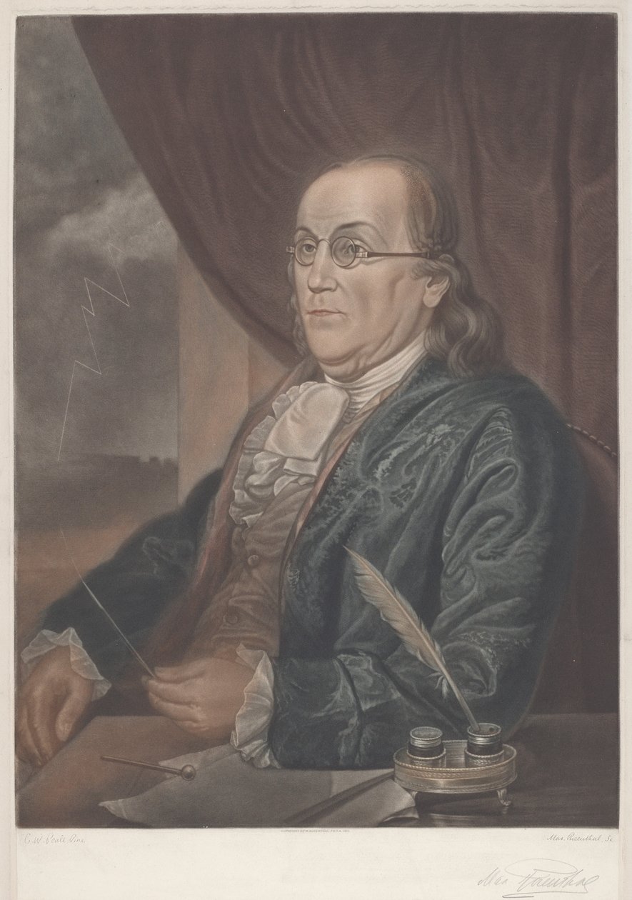 Benjamin Franklin od Max Rosenthal after Charles Willson Peale