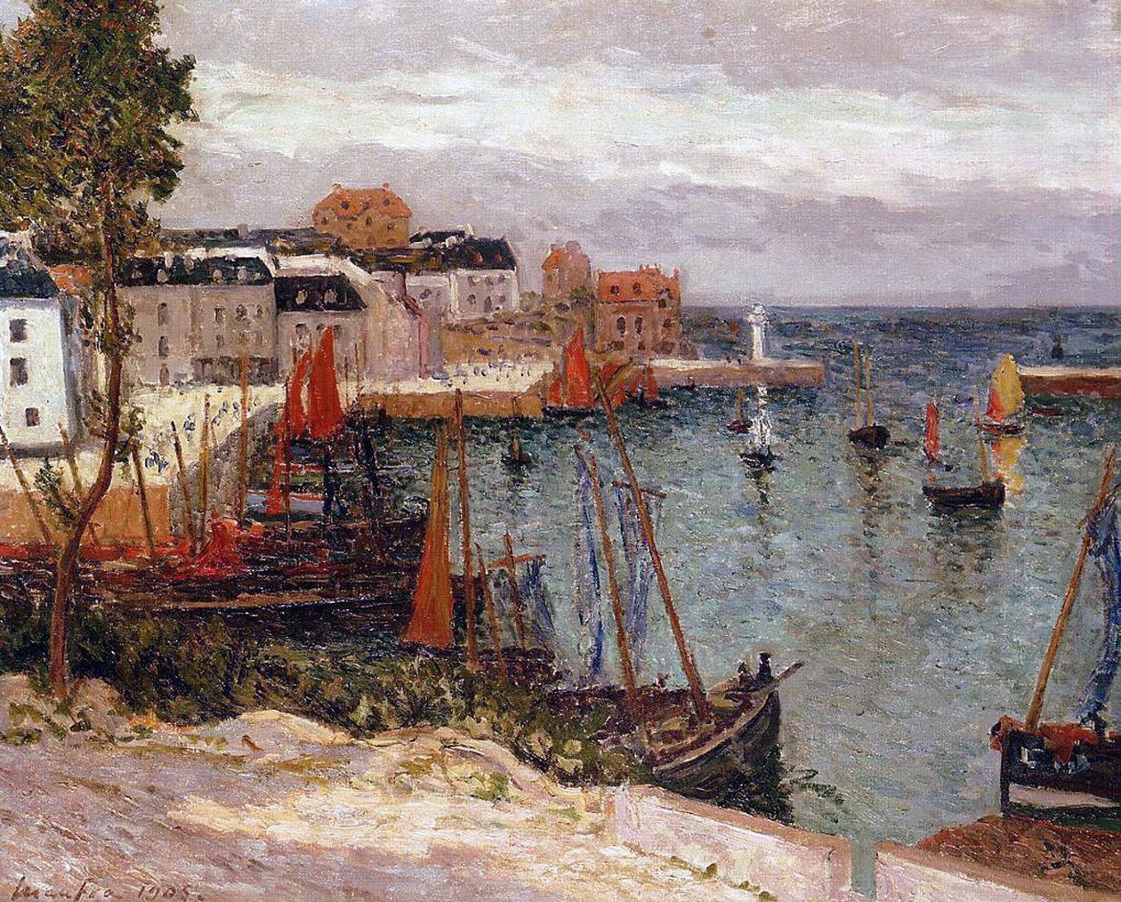 Přístav Sauzon, Belle-Isle, Bretaň, 1905 od Maxime Emile Louis Maufra