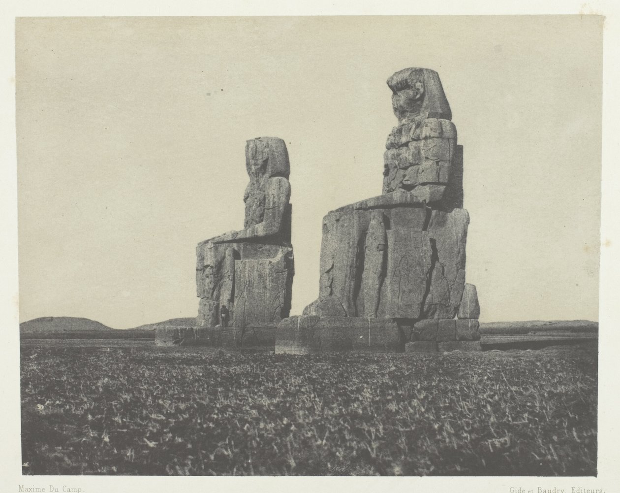 Gournah, Kolosy; Thebes od Maxime Du Camp
