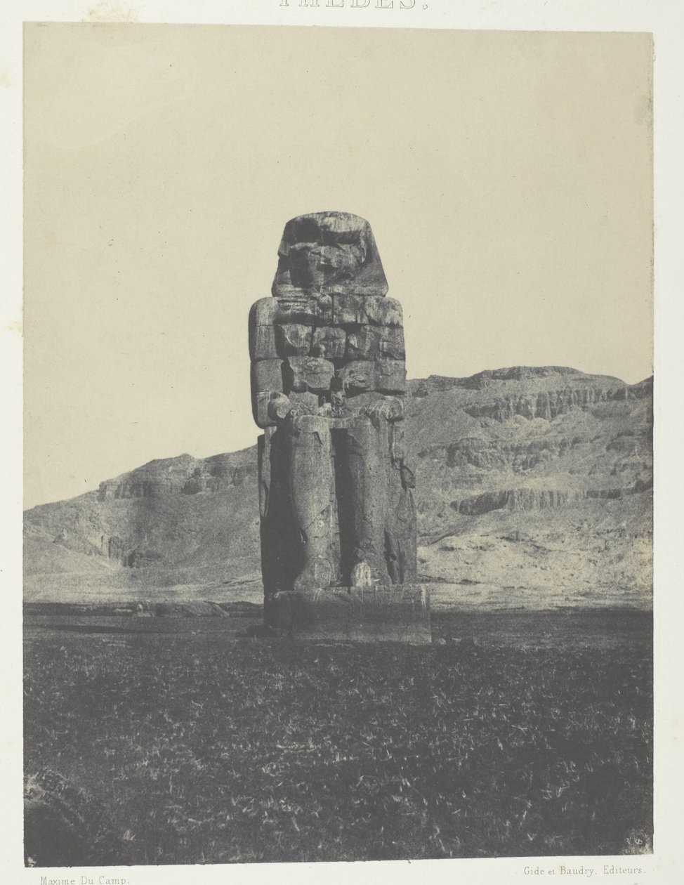 Qurnah, socha Memnona; Thebes od Maxime Du Camp