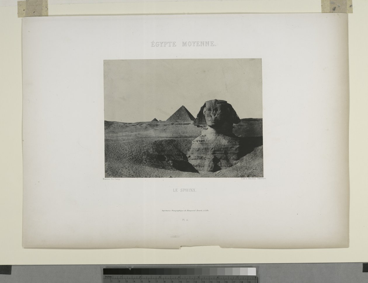 Le Sphinx, Egypt (černobílá fotografie) od Maxime Du Camp