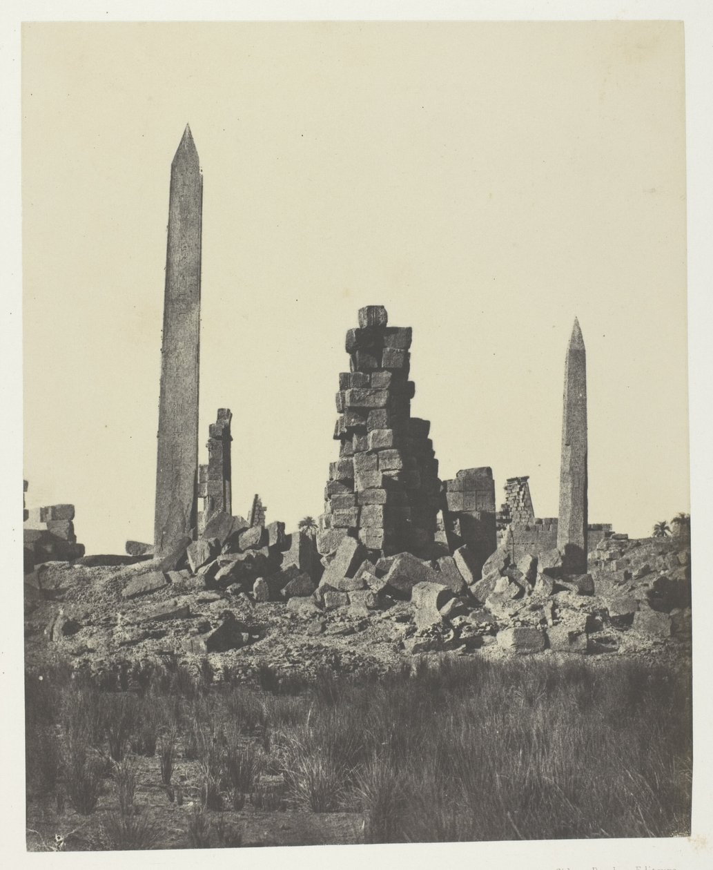 Palác Karnak, Obelisky; Thebes od Maxime Du Camp