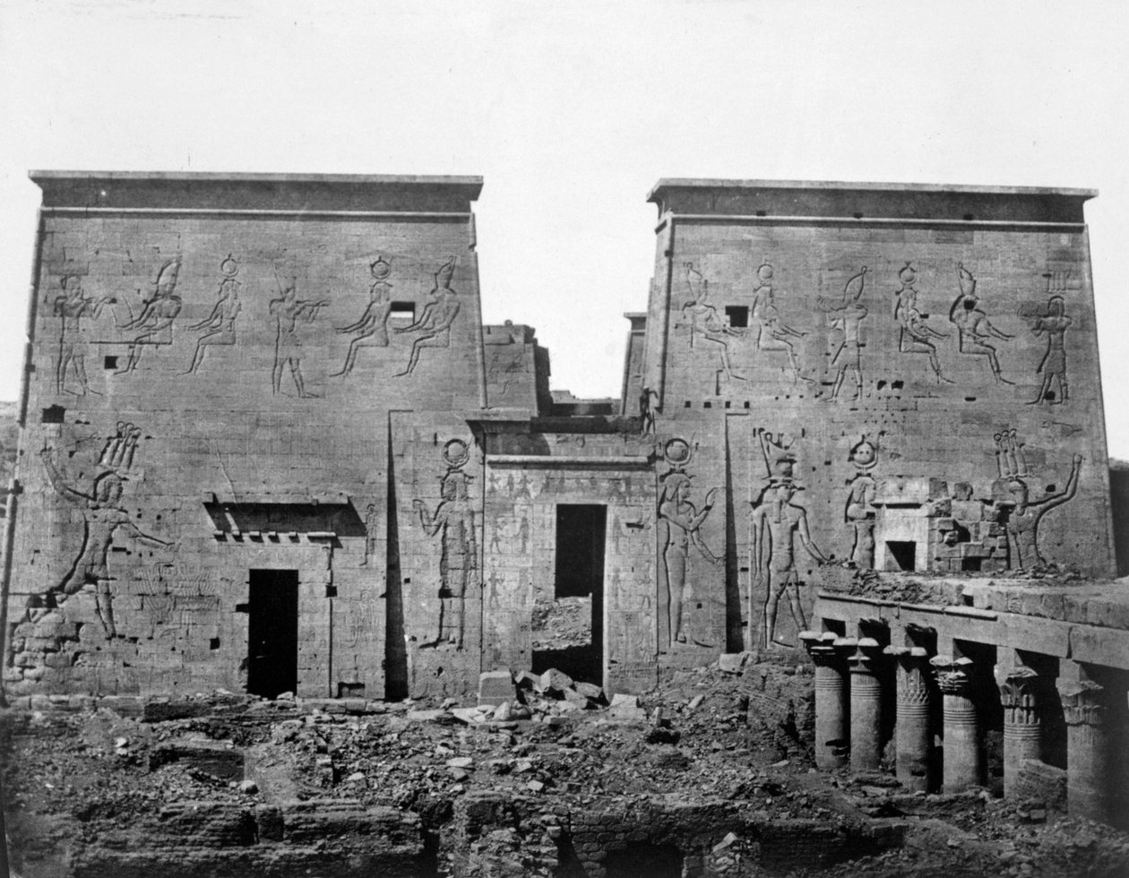 Chrám Philae, Núbie, Egypt, 1852 od Maxime Du Camp