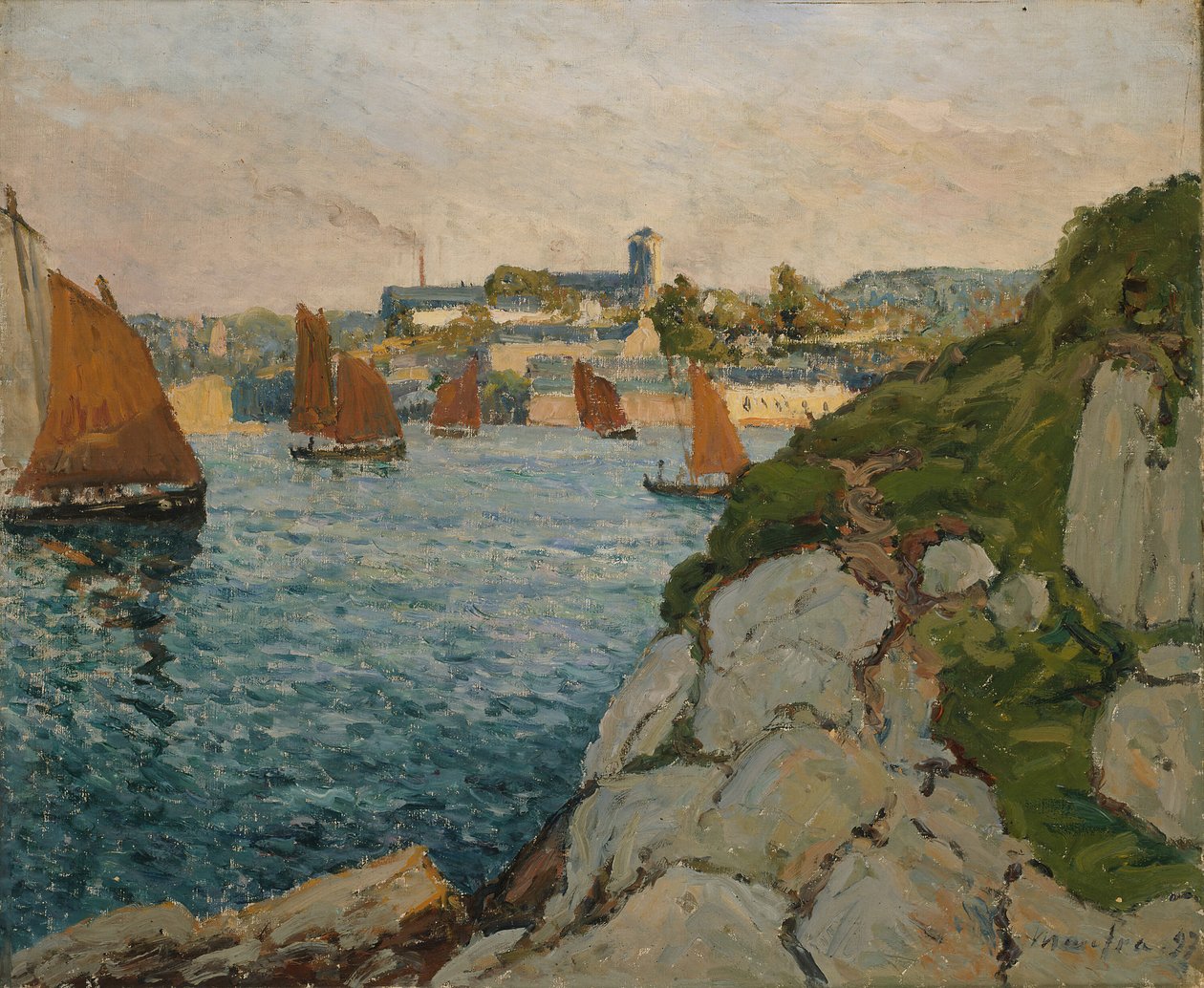 Douarnenez v Sunshine, 1897. od Maxime Emile Louis Maufra