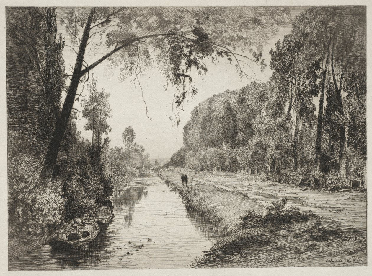 Kanál v Pont Sainte-Maxence od Maxime Lalanne