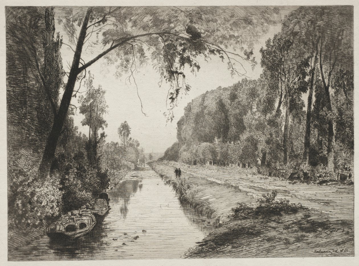 Kanál v Pont Sainte-Maxence, c. 1878. od Maxime Lalanne