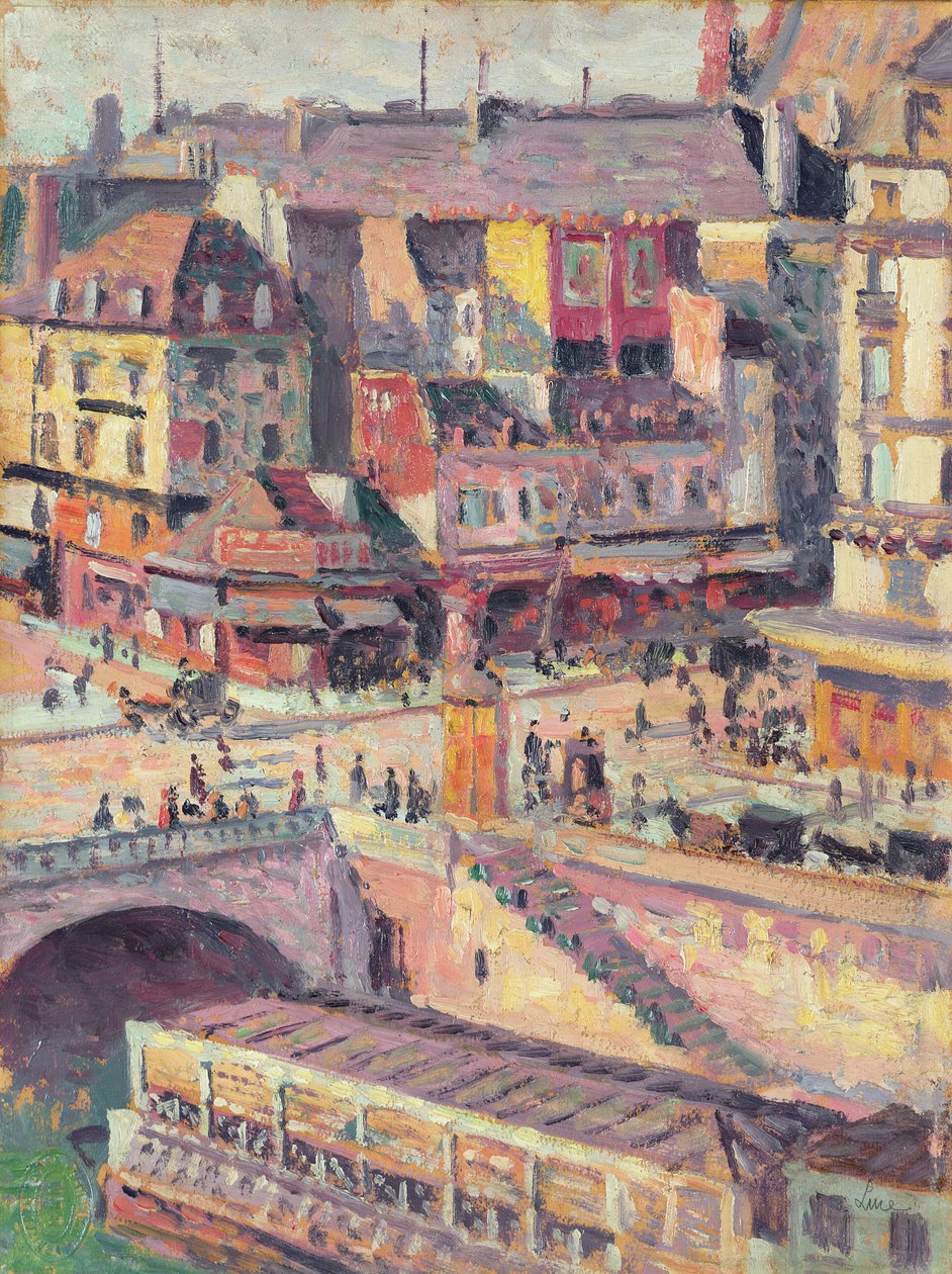 Pont Saint-Michel a Quai des Orfevres, Paříž, c.1900-03 od Maximilien Luce