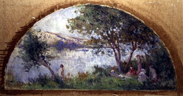 U jezera (olej na panelu) od Maximilien Luce