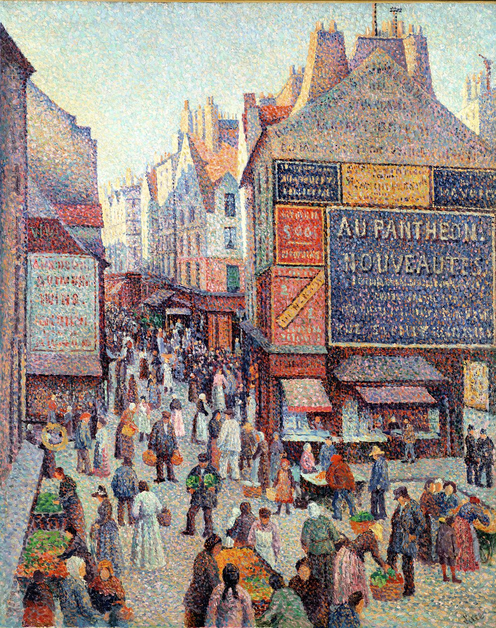 Rue Mouffetard, kolem 1889-90 (olej na plátně) od Maximilien Luce