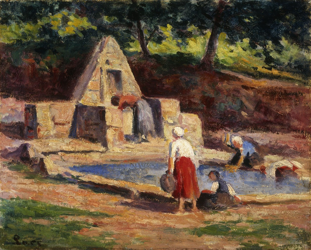 prádelny, Kermouster; Kermouster, Les Lavandieres, 1914-1915 od Maximilien Luce
