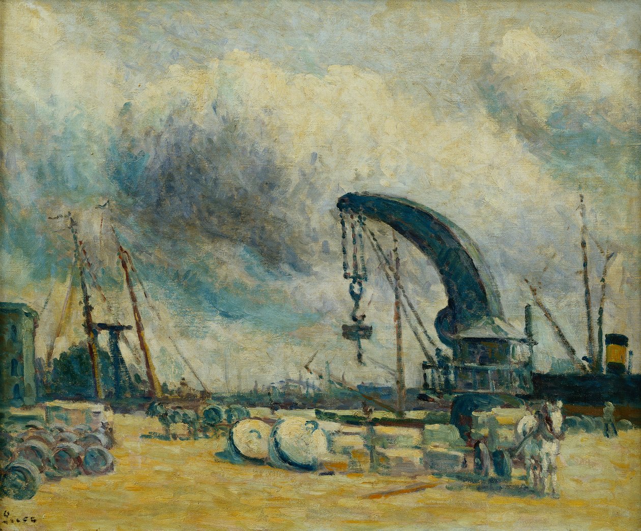 The Port, Quay at Schiedamm, 1907 od Maximilien Luce