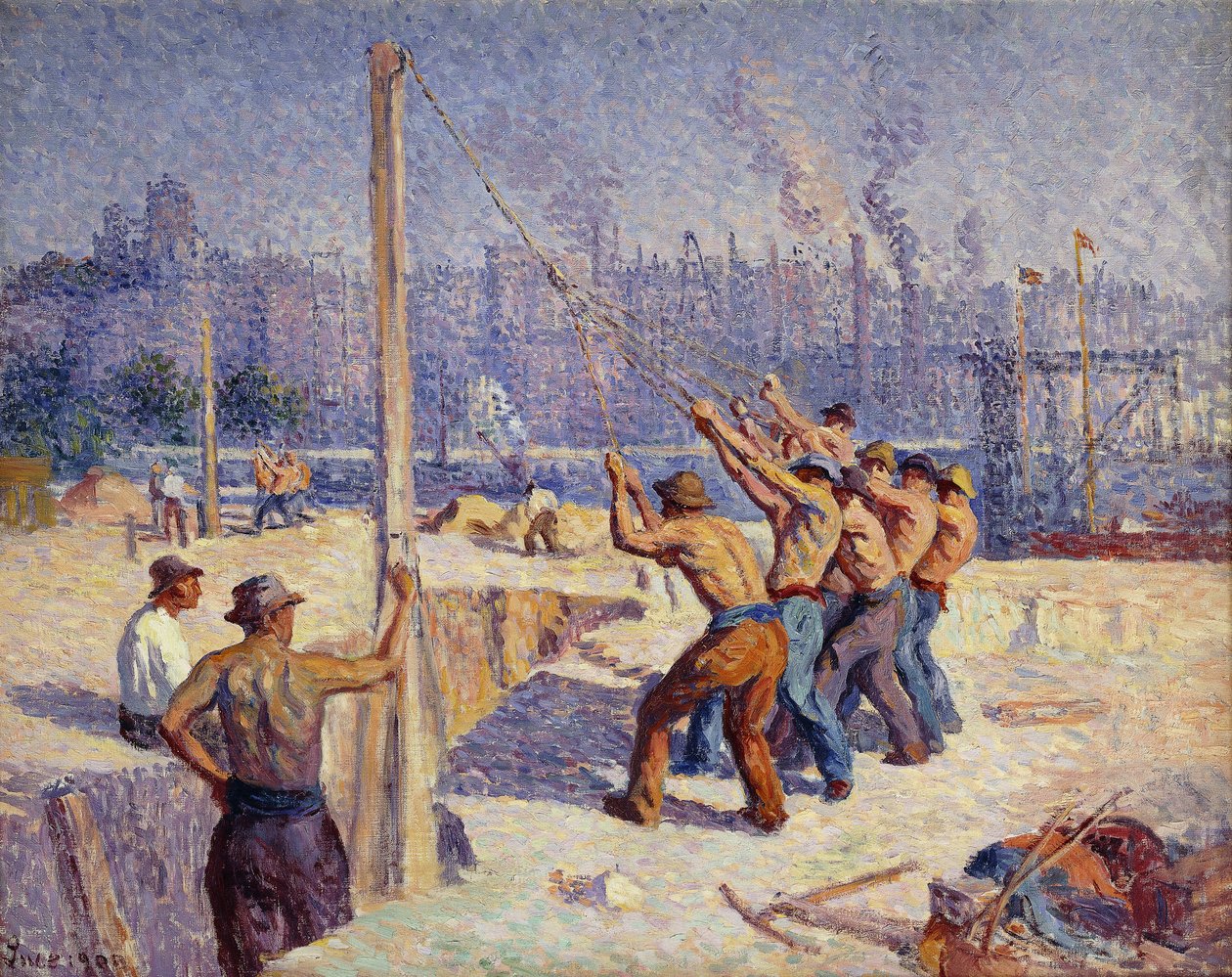 Pile Drivers, 1900 od Maximilien Luce