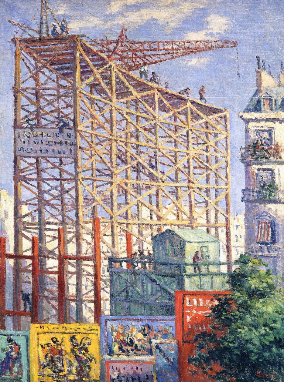 Lešení a plakáty, c.1912 od Maximilien Luce