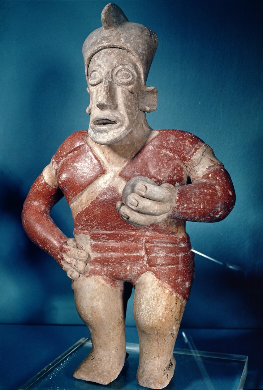 Figurka hráče tlachtli s přilbou, Jalisco, klasické období, 400-700 od Mayan