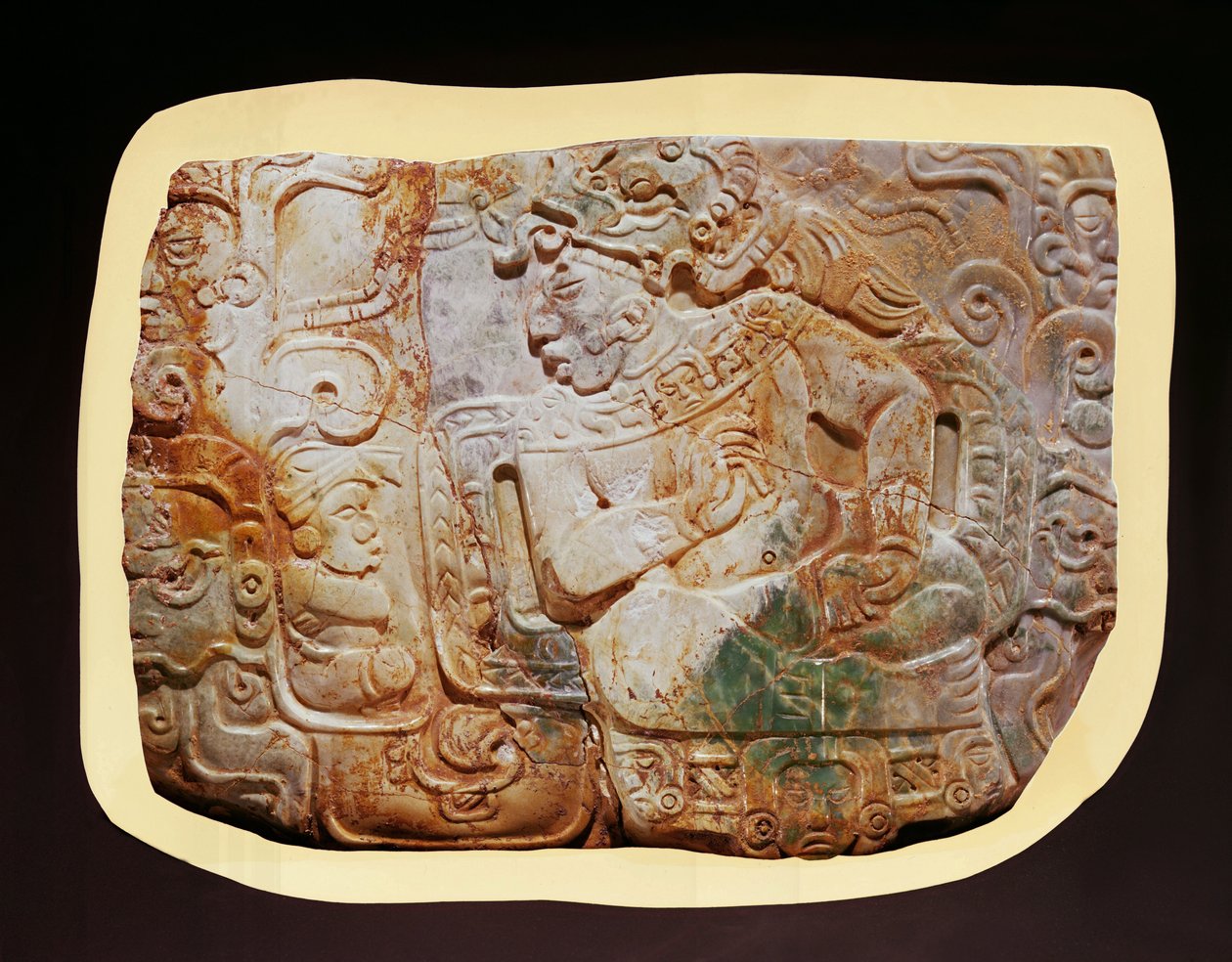 Pektorál krále a dvořana z Tikalu (nefrit) od Mayan