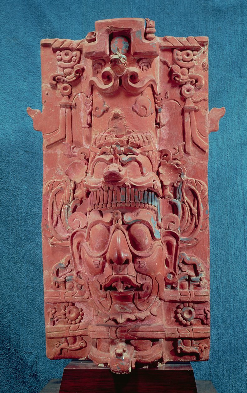 Toniatuh, bůh Slunce, z Křížového chrámu, Palenque, mayské klasické období, 5.-10. století (terakota) od Mayan