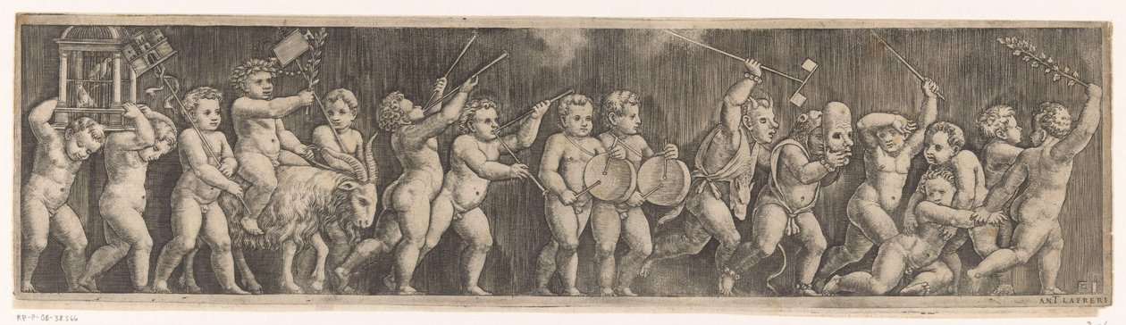 Frisian s průvodem putti od Meester van de Dobbelsteen
