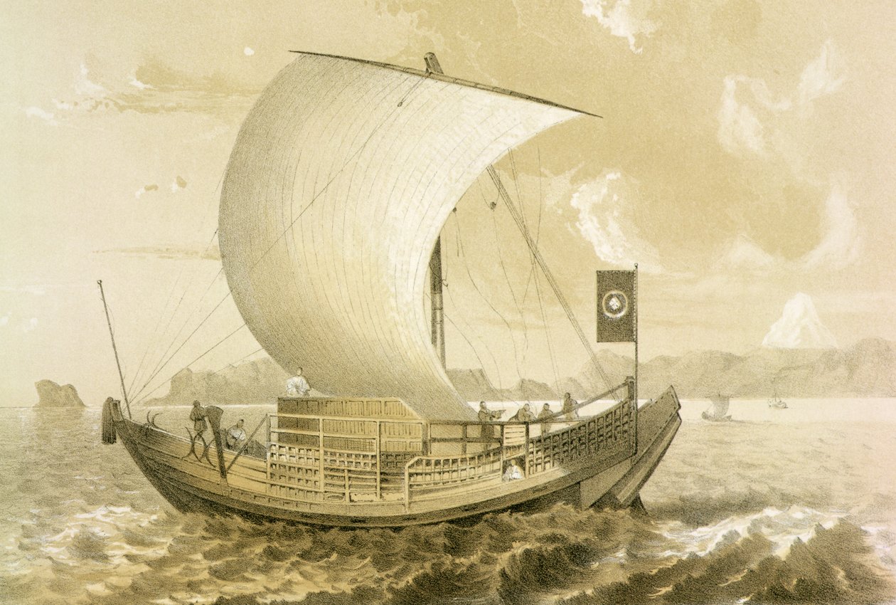 Japonská džunka, hospoda. od Sarony und Co., kolem roku 1856 od Meffert