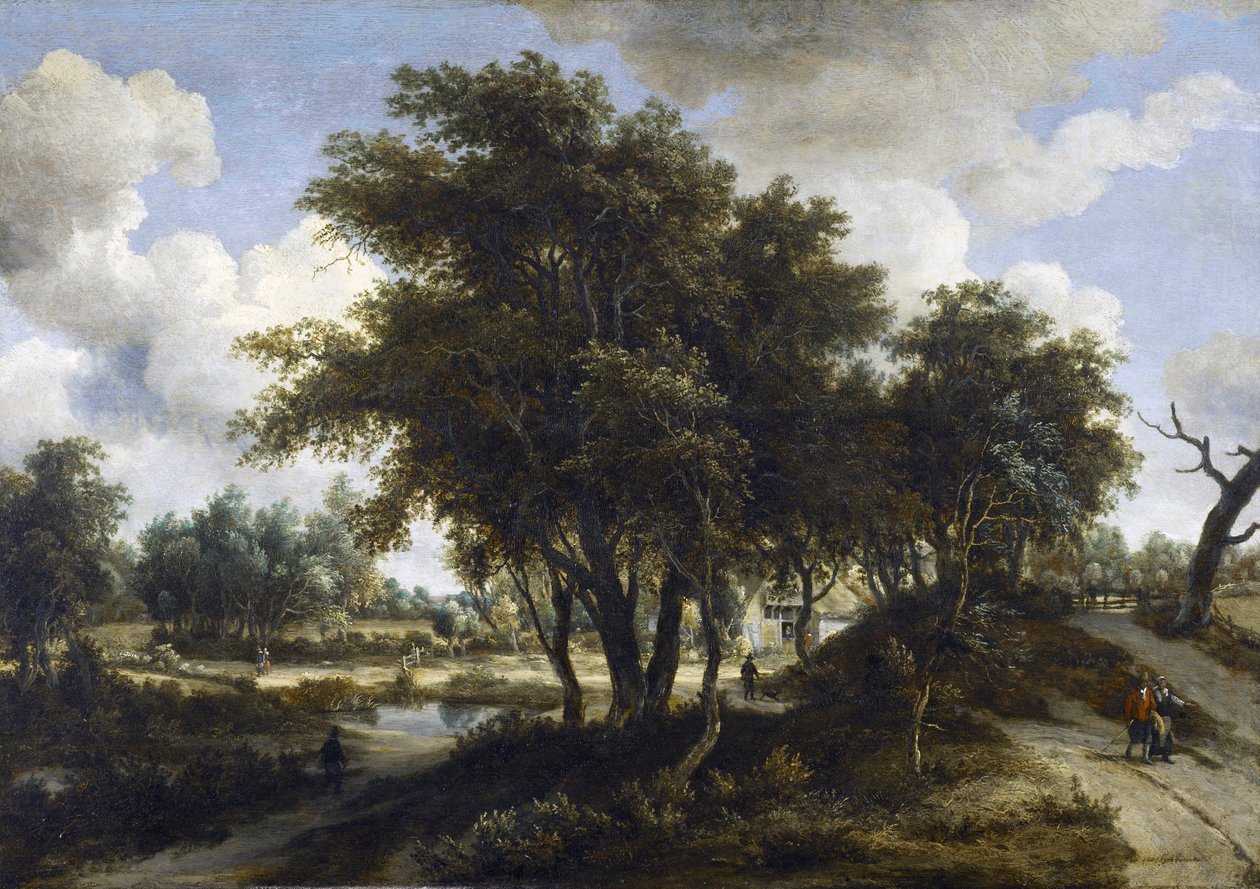 The Cottage, c.1663 (olej na dubovém panelu) od Meindert Hobbema