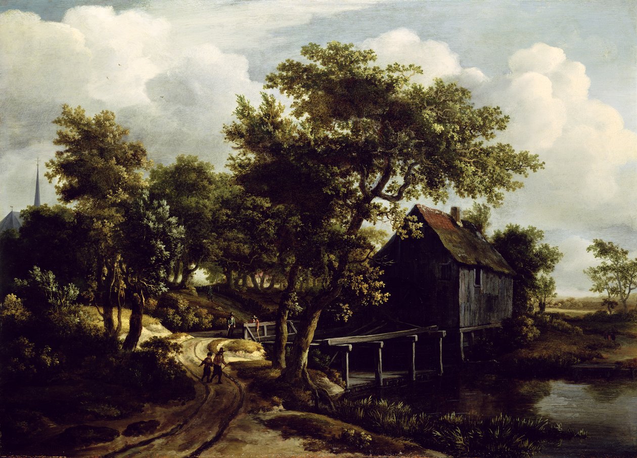 Vodní mlýn, 1662 od Meindert Hobbema