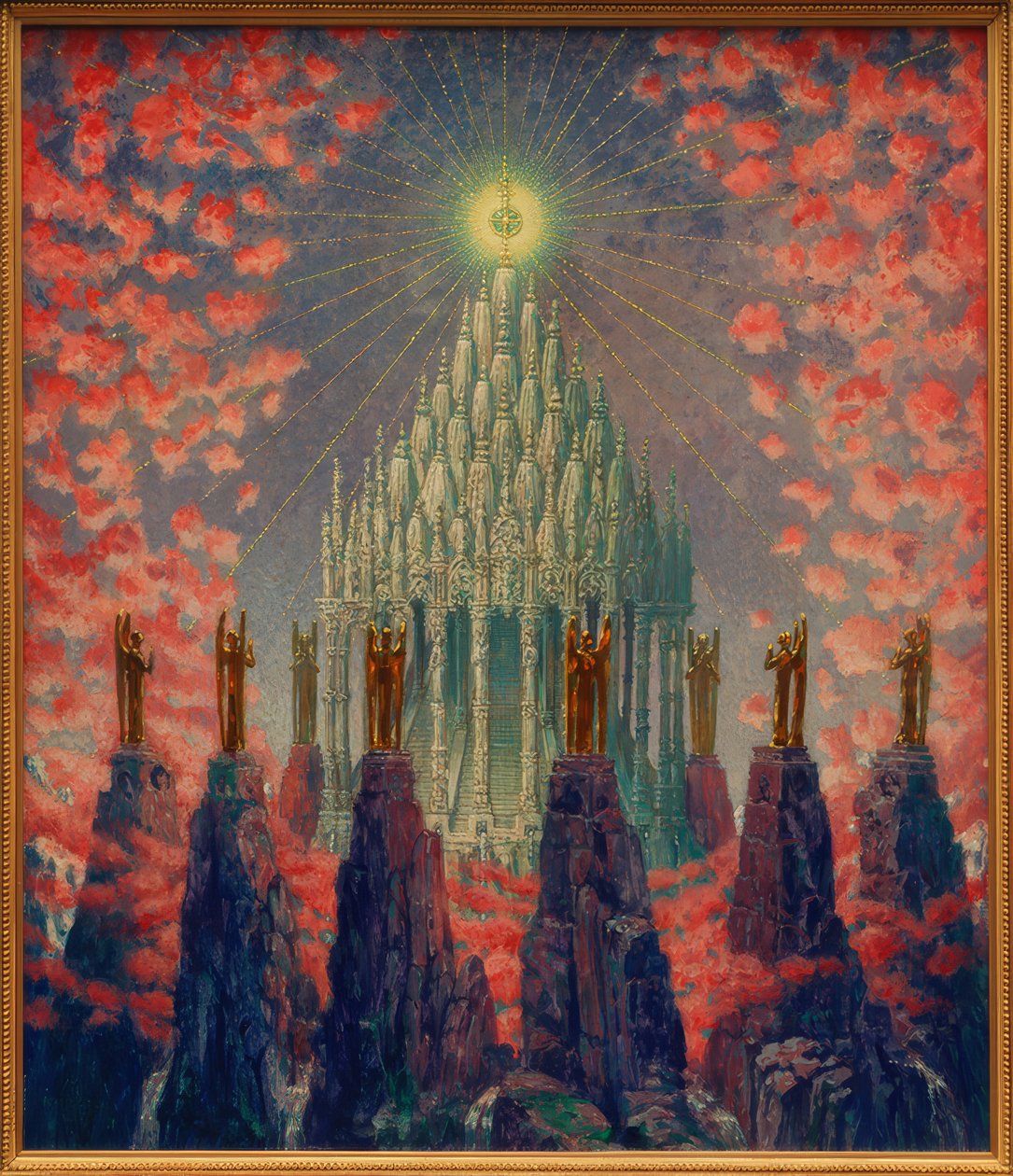 Shambhala - vnitřní bdělý snový obličej od Melchior Lechter